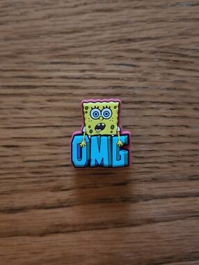 NWOT Crocs Jibbitz SpongeBob SquarePants 'OMG' Shoe Charm Nickelodeon